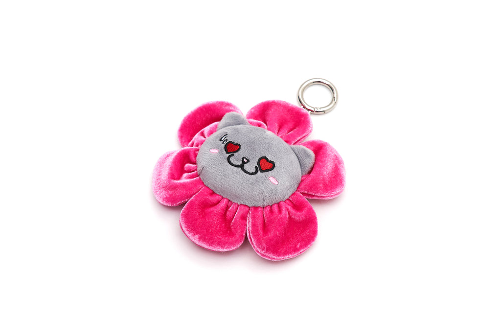 CATXMAN FLOWER KEYRING IN FUSIA