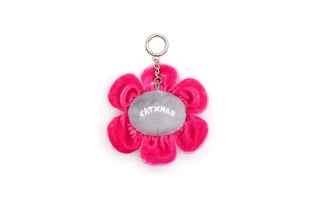 CATXMAN FLOWER KEYRING IN FUSIA