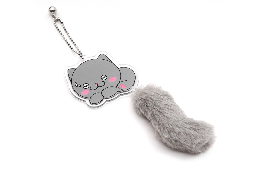 CATXMAN ACRYLIC KEY HOLDER WITH PLUSH TAIL