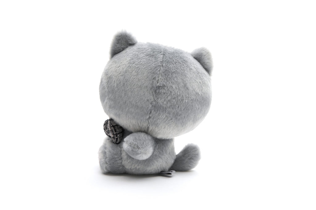 CATXMAN SMALL PLUSH WITH GREY TWEED BOW