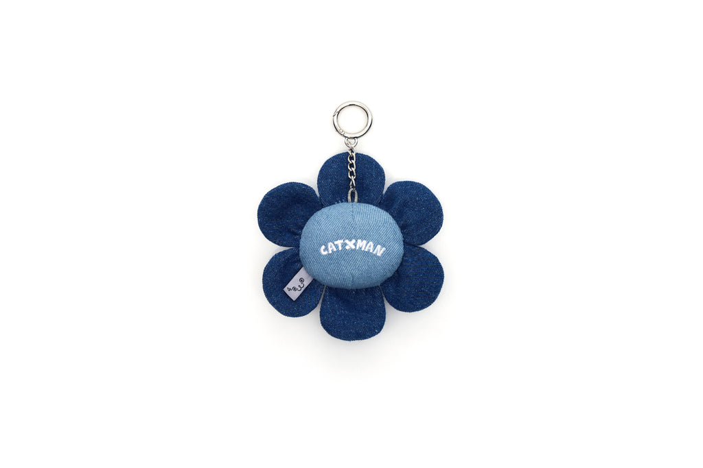 CATXMAN DENIM FLOWER KEY RING