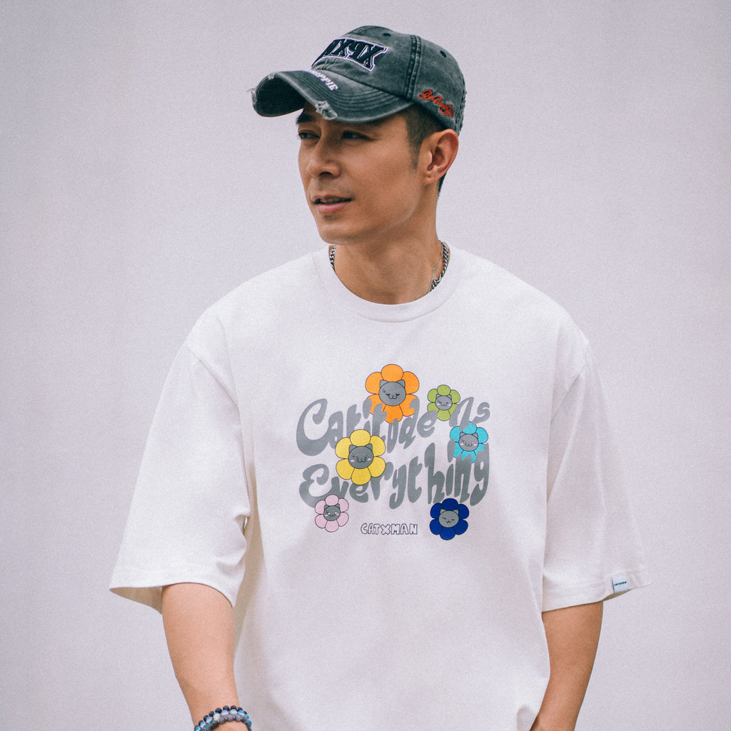 CATXMAN FLOWERS CATITUDE CREW NECK TEE