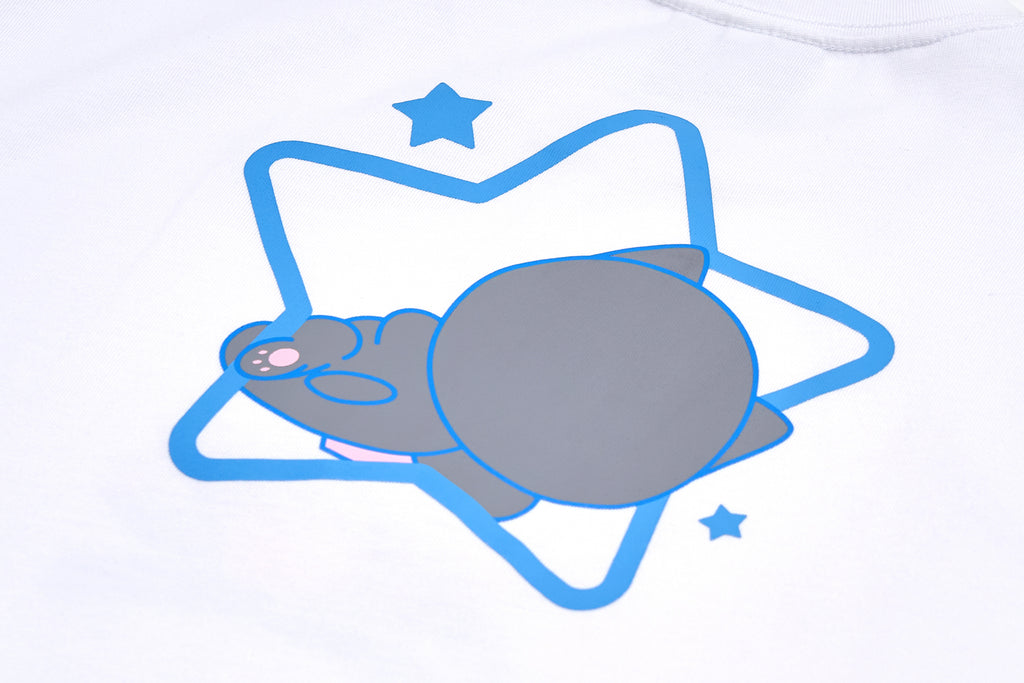 CATXMAN COLLEGE STYLE LOGO WHITE CREW NECK TEE