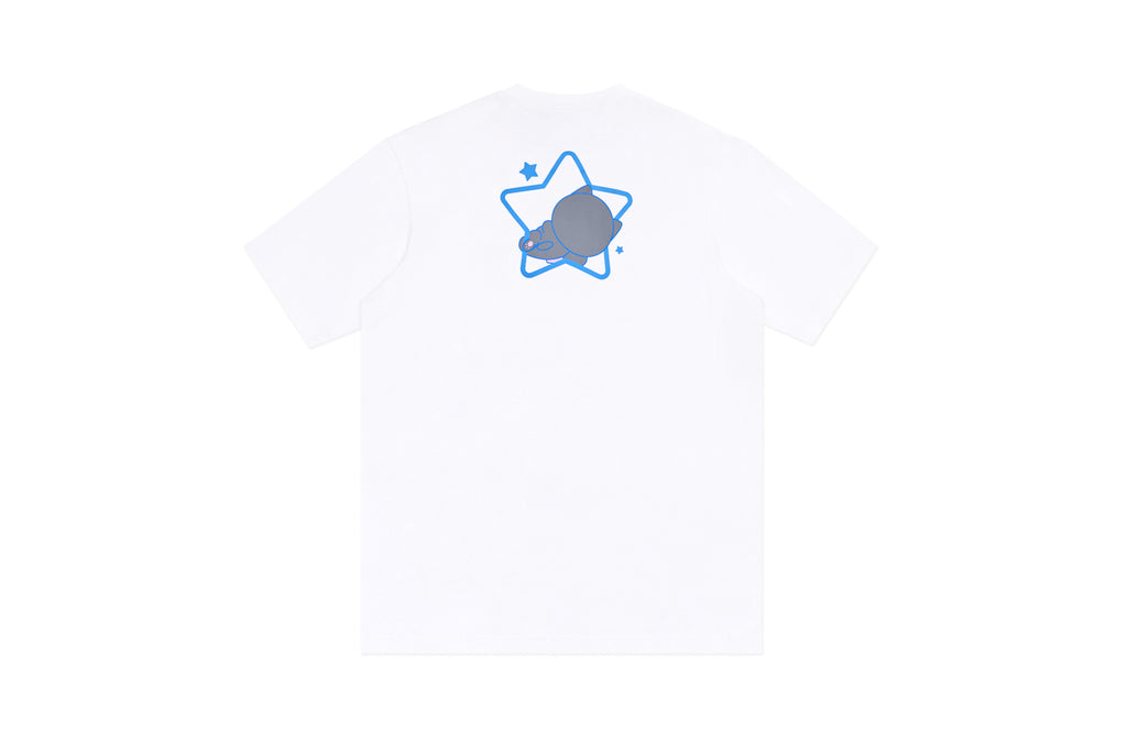 CATXMAN COLLEGE STYLE LOGO WHITE CREW NECK TEE