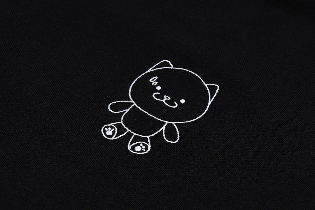 CATXMAN DOT EYES BLACK CREW NECK TEE
