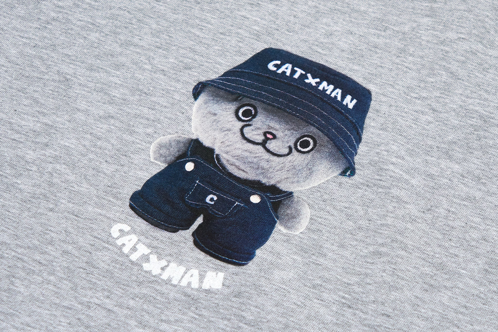 CATXMAN DENIM COSTUME GREY CREW NECK TEE