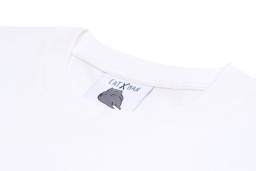 CATXMAN DENIM COSTUME WHITE CREW NECK TEE